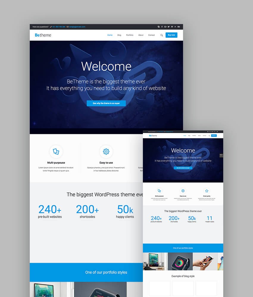 BeTheme responsive WP templates design